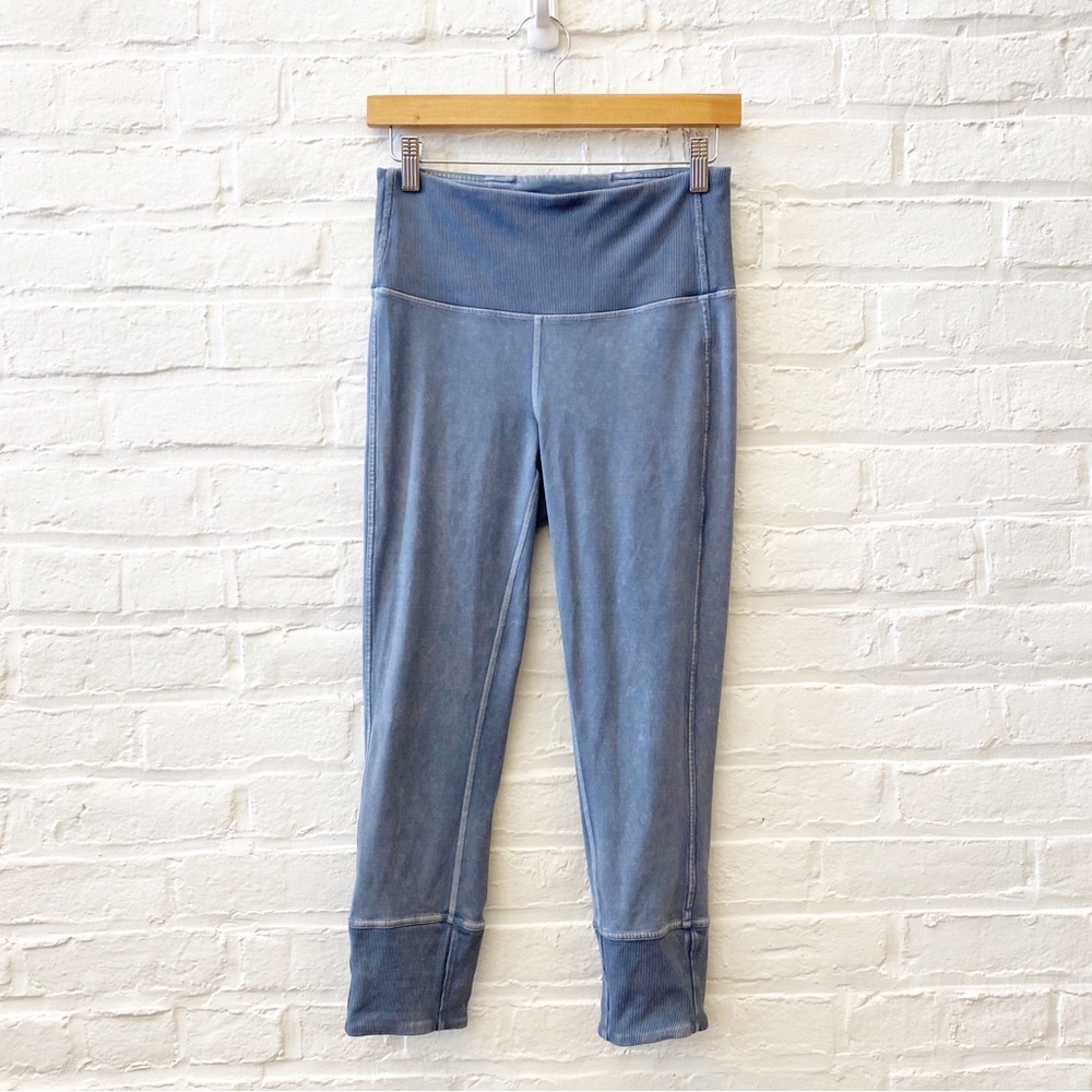 Lululemon || Wunder Under Crop 23" Ribbed Washed Moon Blue 6